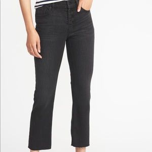 Old navy Button up flare black ankle jeans sz 6